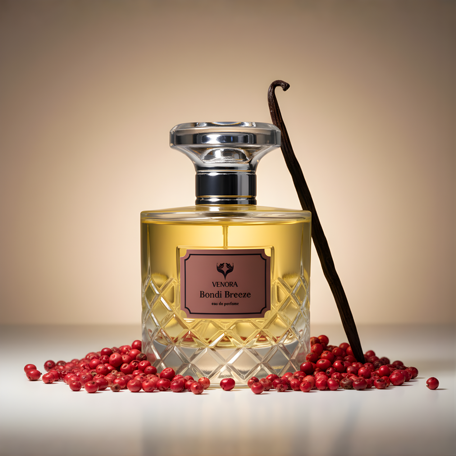 Venora Inspired Perfume Collection featuring Barossa Bloom, Paradise Pearl, and Bondi Breeze long-lasting Eau de Parfums inspired by designer fragrances.