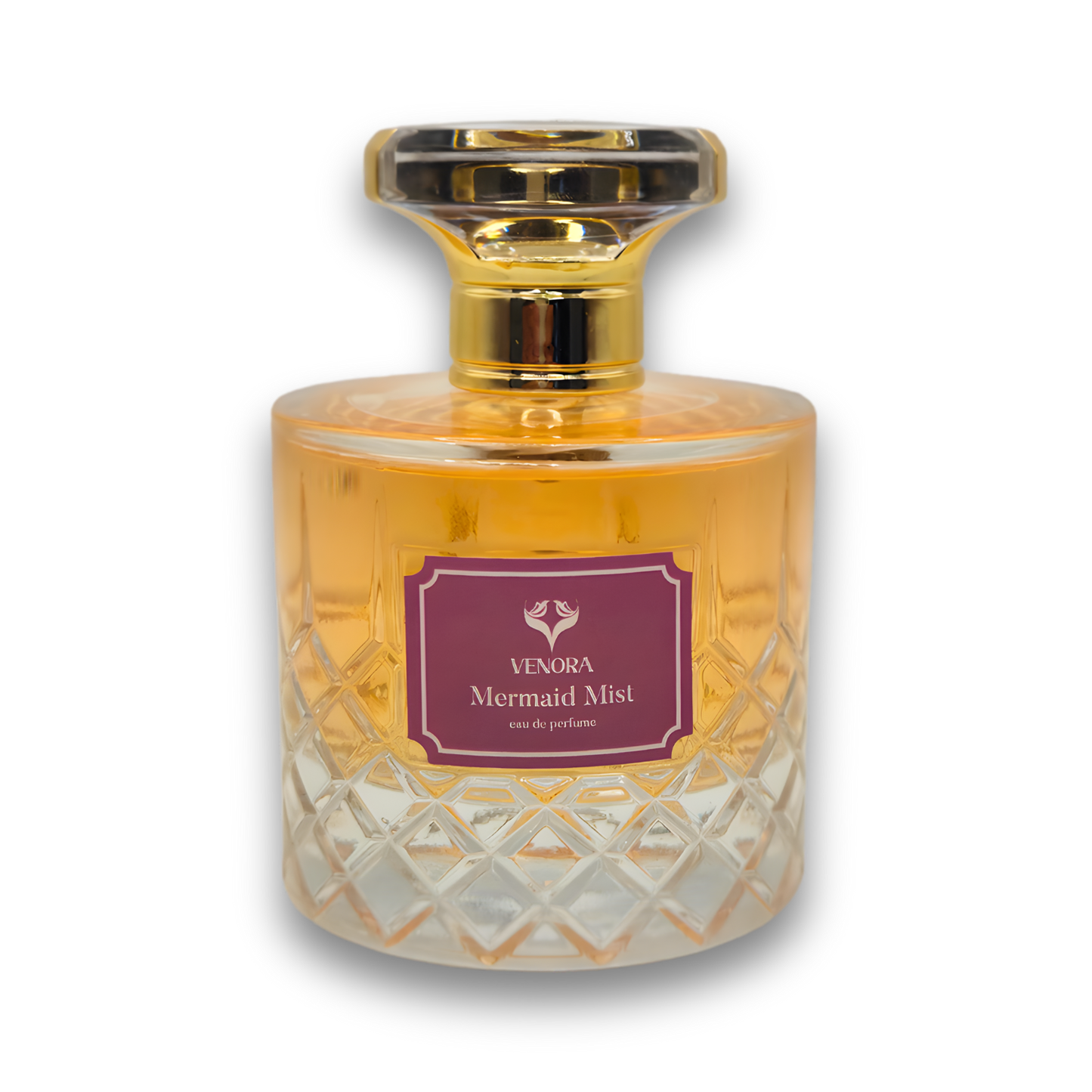 Mermaid Mist Eau de Parfum by Venora in a luxury perfume bottle on a white background.