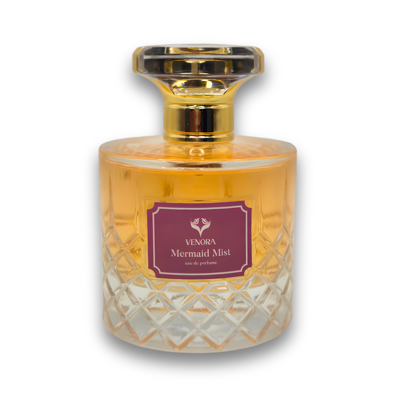 Mermaid Mist Eau de Parfum by Venora in a luxury perfume bottle on a white background.